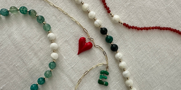 THE COEUR RED ENAMEL GOLD NECKLACE