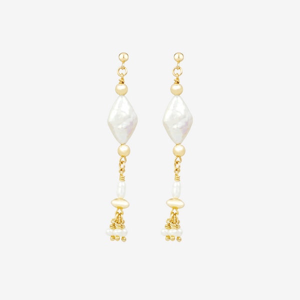 The Ariella Freshwater Gold Earrings