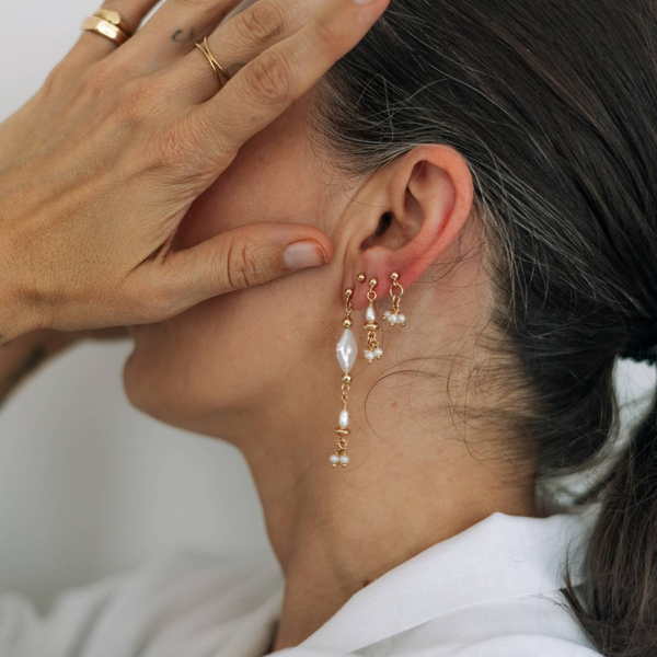 The Bubba Freshwater Gold Earrings