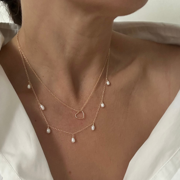 The TINY COEUR GOLD NECKLACE