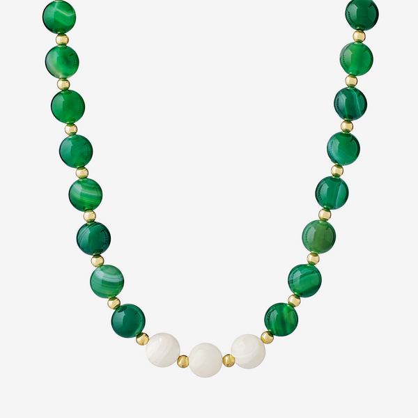 THE GREEN ABUNDANCE GOLD NECKLACE