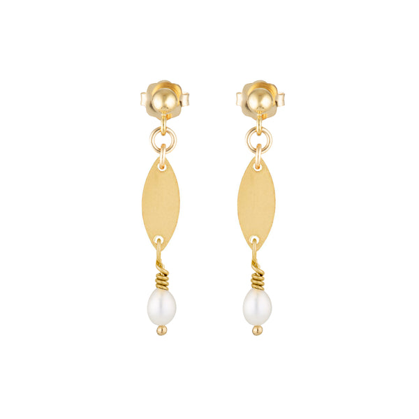 The Marquise gold earrings