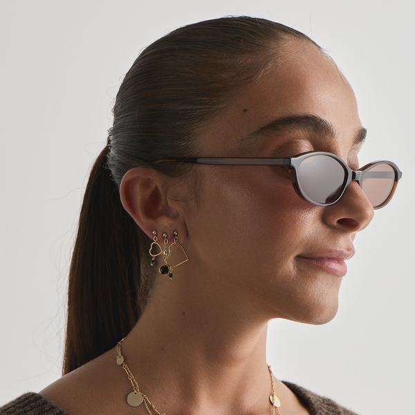 The Deux Gold Swarovski earrings