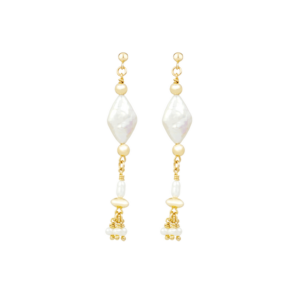 The Ariella Freshwater Gold Earrings