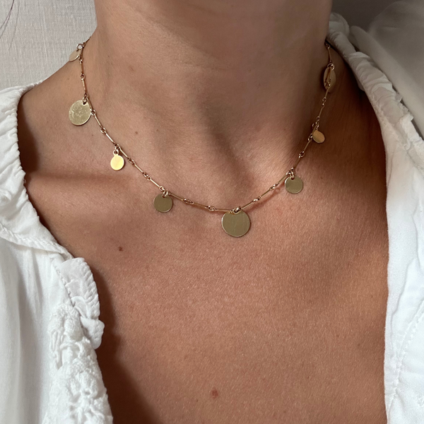 THE GEORGIA Gold disk CHOKER