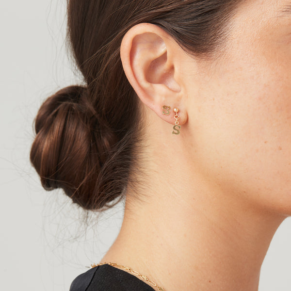 The Mini Initial Single Earring, 14K Gold-Filled Earrings, Elvis et Moi