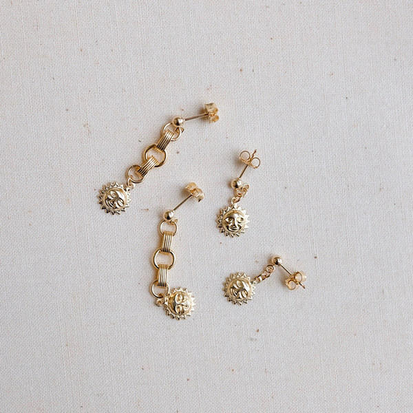The Mini Sun Earrings, 14K Gold-Filled Earrings, Elvis et Moi