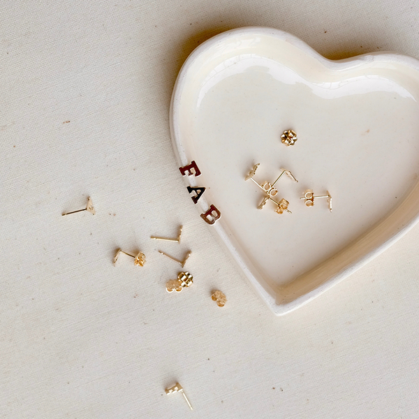 The Mini Stud Letter Earring, 14K Gold-Filled Earrings, Elvis et Moi